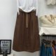 Summer linen skirt ໃຫມ່ຂອງແມ່ຍິງສີດໍາ a-line skirt ວັນນະຄະດີ retro skirt ຝ້າຍແລະ linen ຂອງແມ່ຍິງສີແຂງ skirt ກາງ-ຍາວ