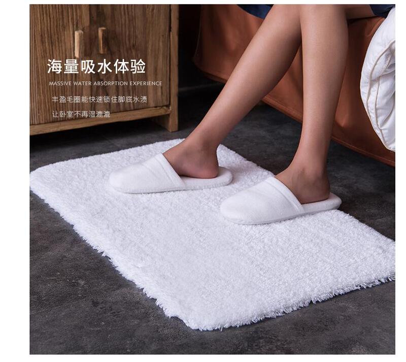 Five-Star Hotel Bathroom Long-Haired Floor Mat, Thickened Cotton Floor Towel, Non-Slip, Water-Absorbent, Bathroom Entrance Foot Mat