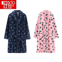 Những người yêu thích đậu đỏ áo ngủ mùa thu và mùa đông san hô nhung đồ ngủ của phụ nữ phục vụ nhà áo choàng tắm áo choàng ngủ nam