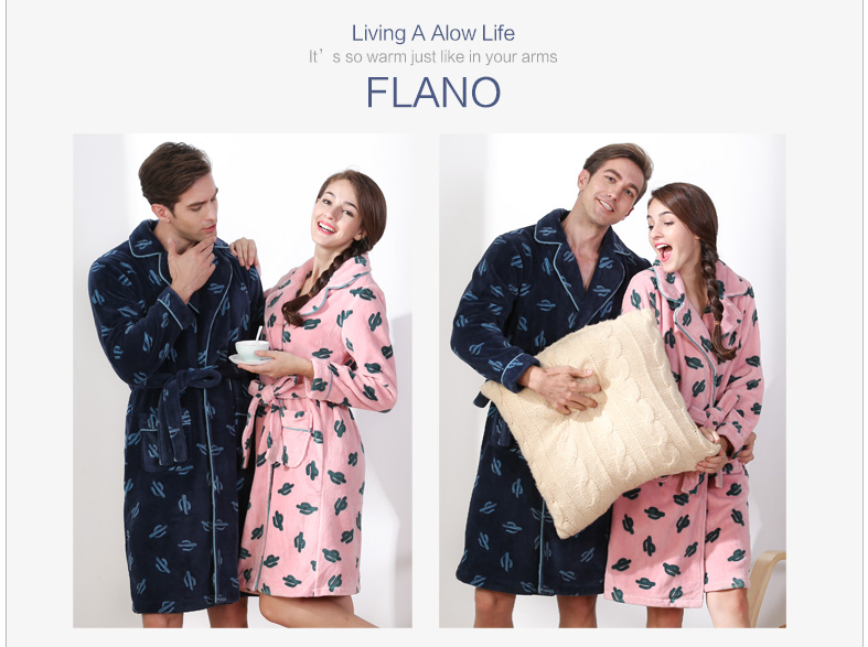 Những người yêu thích đậu đỏ áo ngủ mùa thu và mùa đông san hô nhung đồ ngủ của phụ nữ phục vụ nhà áo choàng tắm đồ pijama