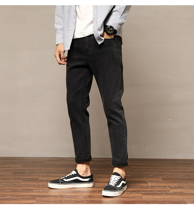 角斗士 男士复古水洗修身牛仔裤 图7