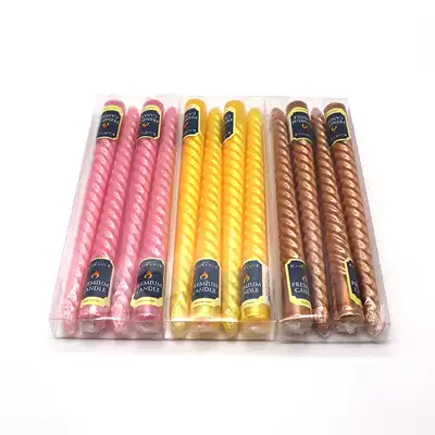 High 25cm long candle straight rod spiral candle romantic Western food candle wedding candlelight decorative thread long rod candle
