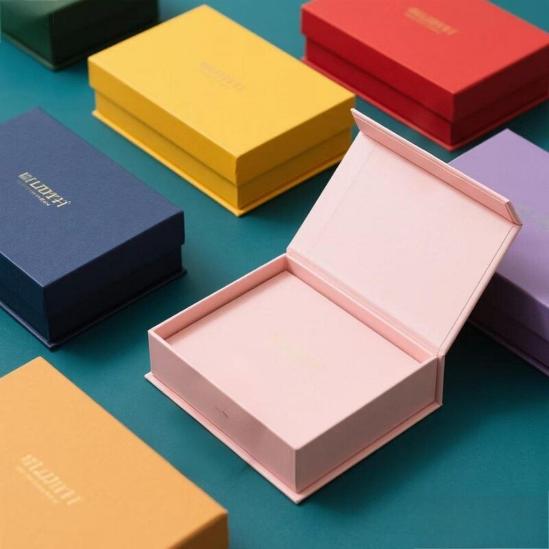 Universal Ready-Made Book-Shaped Box with Lid, Printed Logo, Flip-Top Magnetic Book-Style Gift Box, Cosmetic Box, Packaging Box