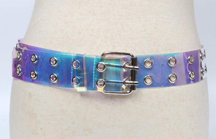 Fashion Double-breasted Eyelet Transparent Belt display picture 5