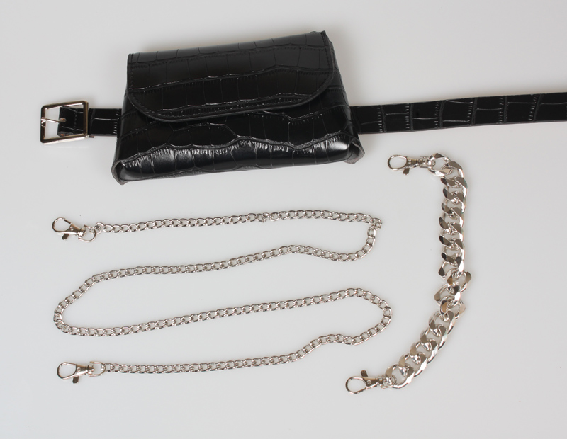 Punk Style Belt Bag Large Metal Chain Decoration Removable Belt display picture 11