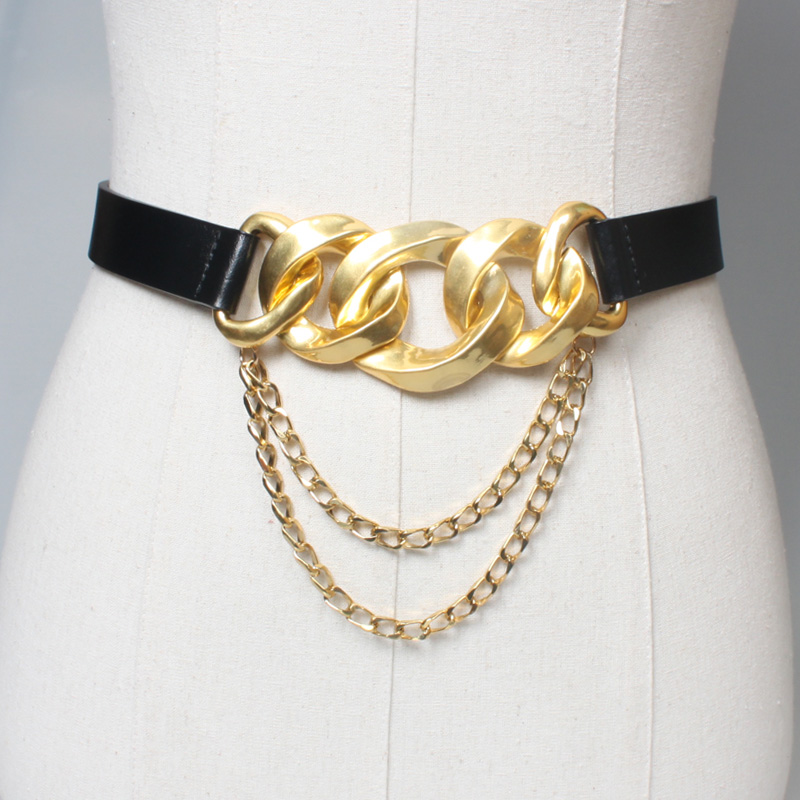 Fashion Gold Chain Large Buckle Belt display picture 1