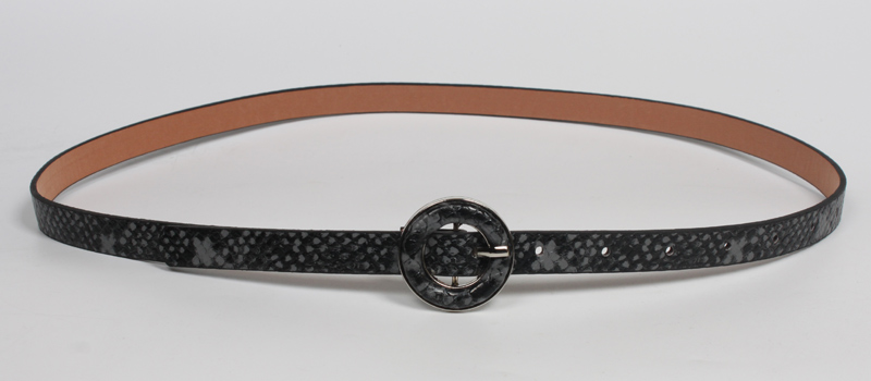 Fashion Round Buckle Snake Pattern Wide Belt display picture 9