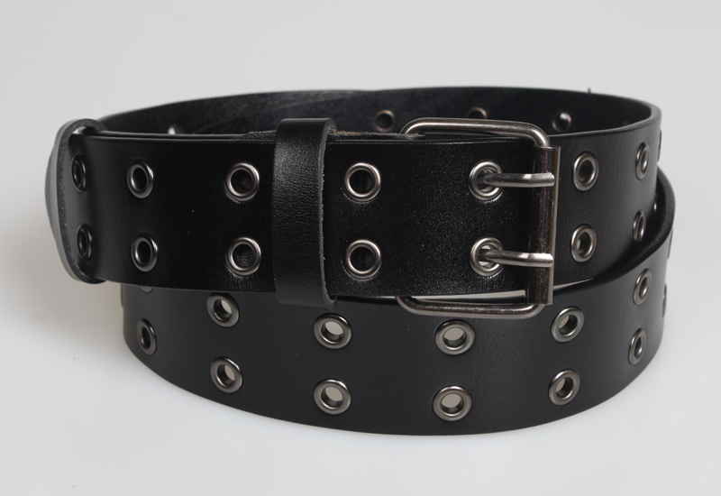 Nihaojewelry Wholesale Fashion Double-breasted Rivets Perforated Leather Belt display picture 1