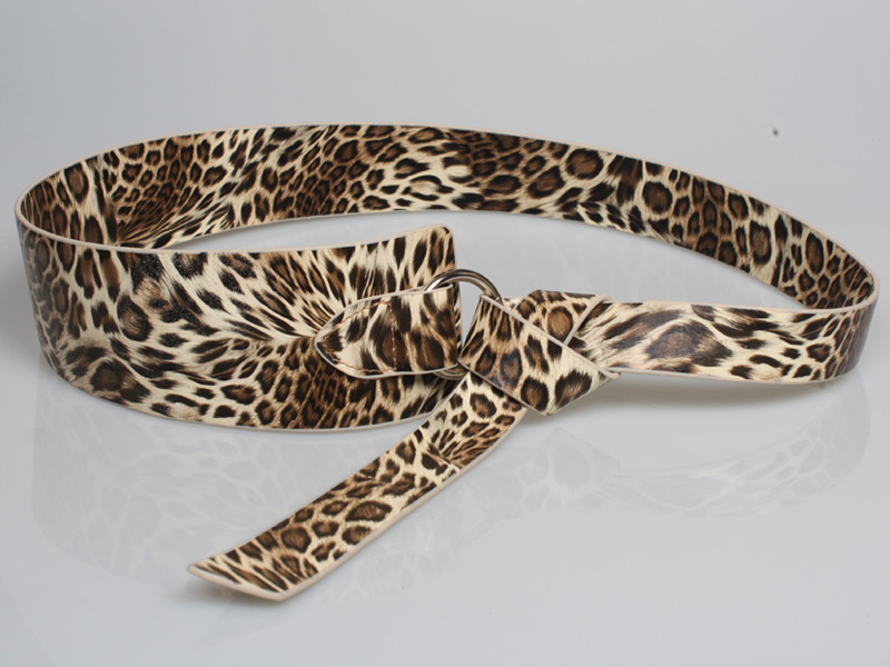 Beige Leopard Print Pu Soft Leather Long Knotted Belt Wholesale Nihaojewelry display picture 6