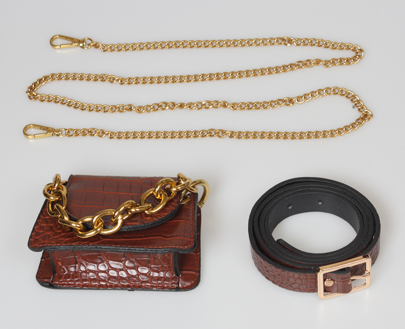 Retro Gold Chain Belt Waist Bag display picture 3