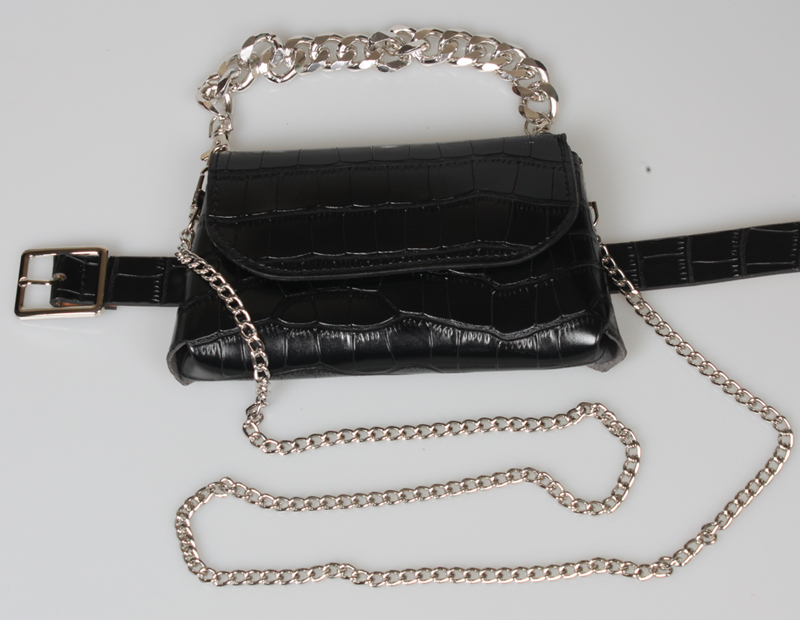 Punk Style Belt Bag Large Metal Chain Decoration Removable Belt display picture 8