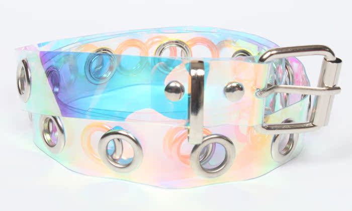 Ceinture En Pvc Transparent De Couleur Contrastée Simple display picture 3