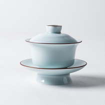 Gai bowl tea cup ceramic tea bowl Sanai large tea bowl kung fu respect tea cup Jingdezhen tea set tea bowl tea cup