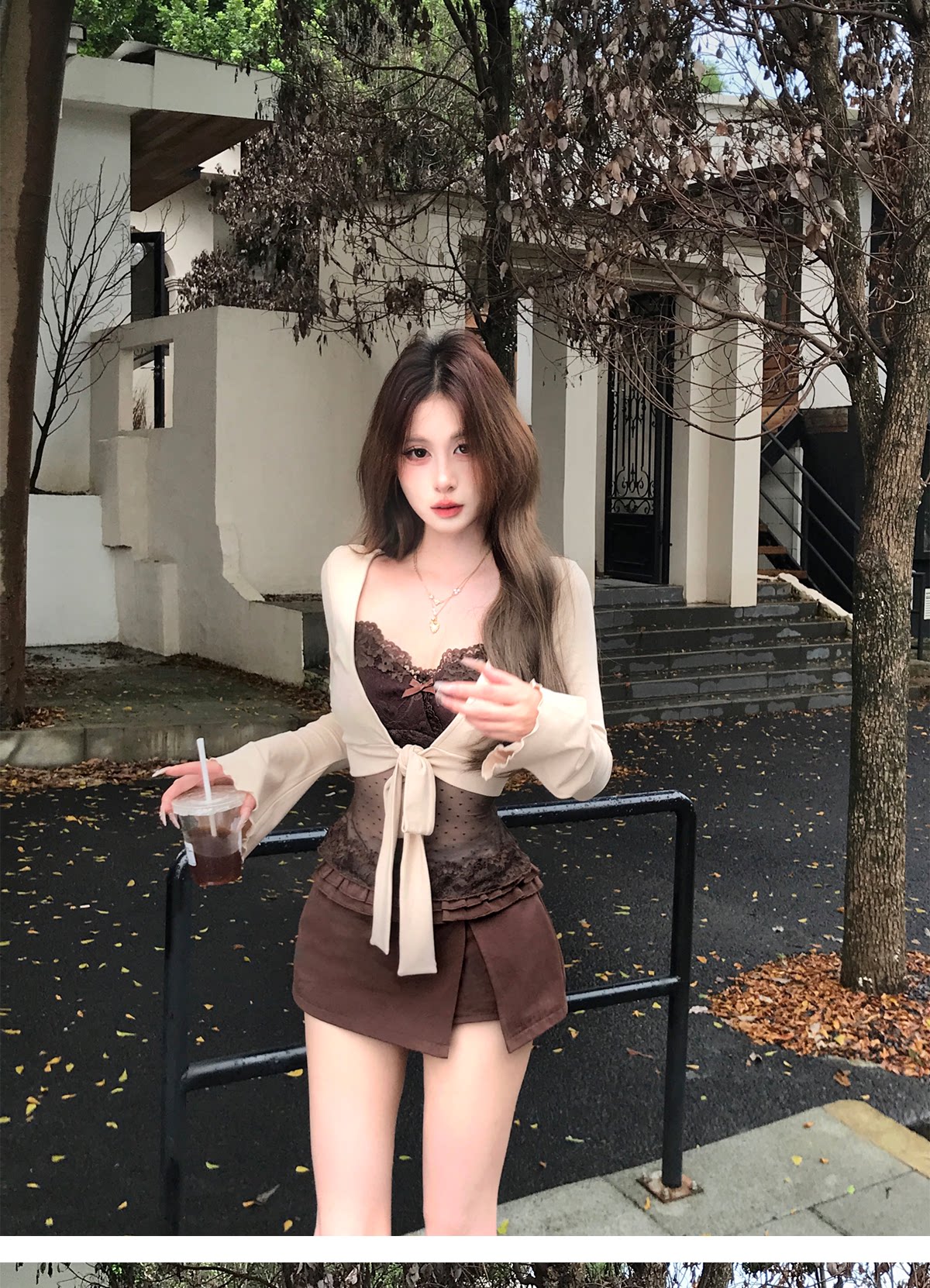 메이플 시럽 수 있습니다. 리 핫걸 디자인 센스 레이스 조끼 슬립 여성 가을 섹시함 순수한 욕망 맨위 상세 이미지 4