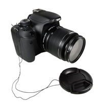 Wordless middle pinch lens cap suitable for Nikon Sony and Canon with anti-lost rope