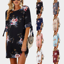 Chiffon printed dress women dresses skirt платье