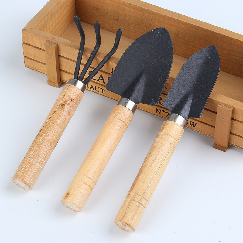 Home Multi-meat Botanical Garden Tool Set Potting Planting Flower Shovel Flower Rose Hark Three Pieces Small Iron Buffolding