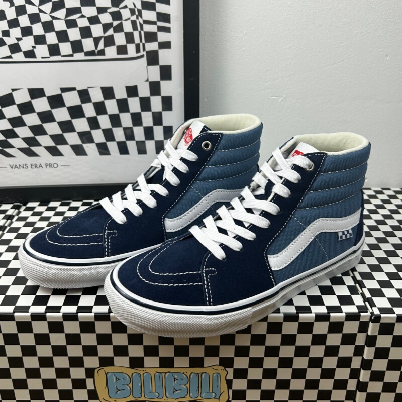 Vans Sk8-Hi Pro Blue High-Top Men's Sports and Leisure Professional Skateboard Shoes Vn0A5Fccnav
