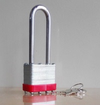 Long beam lasagna padlock through open type His562L laminated steel resistant to mechanical damage diameter 6mm