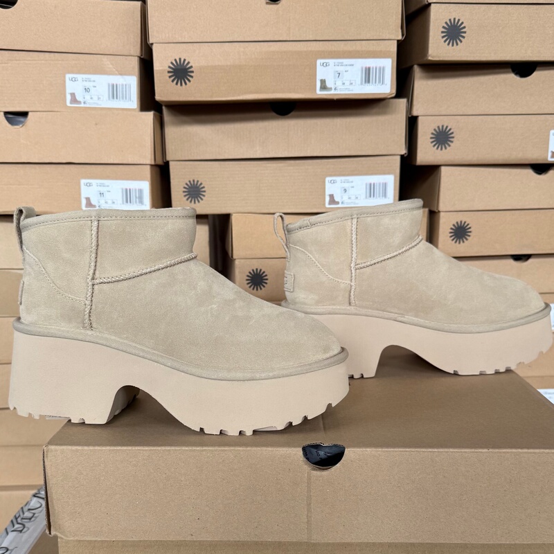 Ugg Women's Shoes, Genuine from the Store, Fashionable Mermaid Shoes with Thick Soles, Height-Increasing, Warm, Versatile Snow Boots for Autumn and Winter 1158311