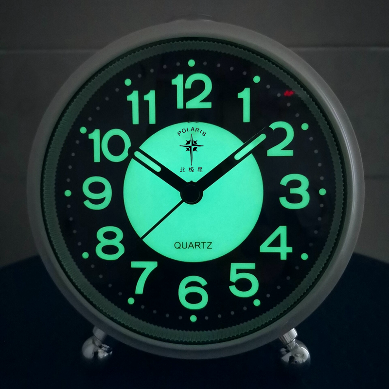 Polaris Luminous Silent Alarm Clock for Students, Simple Modern Round Bedroom Bedside Electronic Clock, Fresh Small Alarm Clock