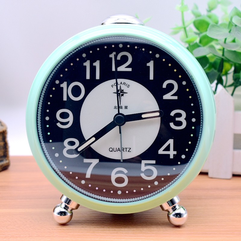 Polaris Luminous Silent Alarm Clock for Students, Simple Modern Round Bedroom Bedside Electronic Clock, Fresh Small Alarm Clock