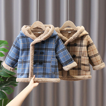 Boy thickened jacket autumn winter clothing 2022 new Korean version trendy baby Yangqi Children thickened with childrens clothes damp