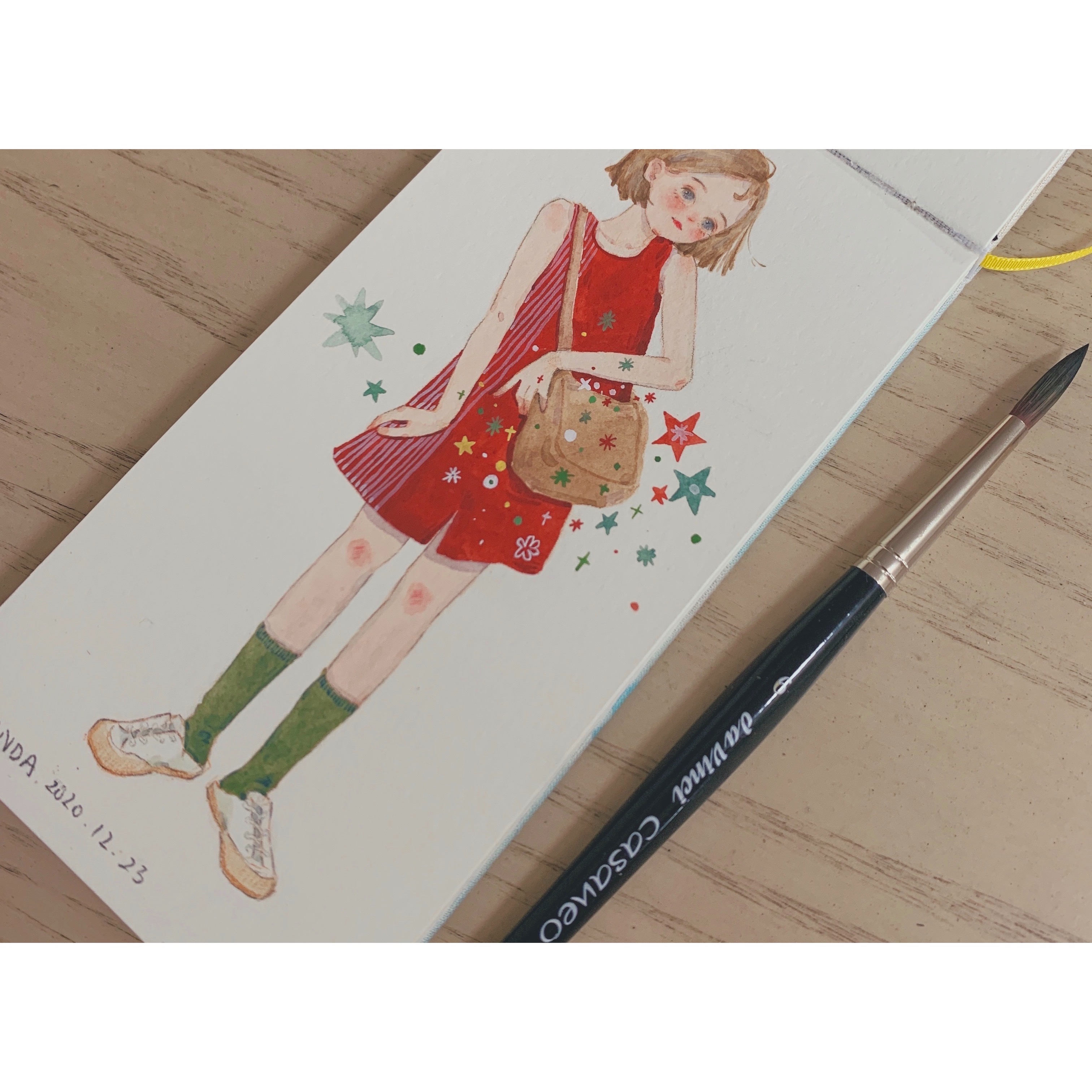 (Panda Fatter) Germany Davensi CASANEO 5598 synthetic fiber round head watercolor painting