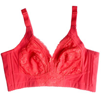 Ultra-thin full cover no sponge fat MM plus size bra large chest display small no rim adjustment bra breast reduction underwear women