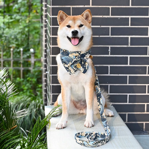 芮柴 Шаровая ошейник для любимой собаки и стиль трава трава лук -треугольник шарф Шарф Тедди Шиба Ину воротнич