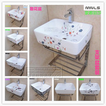 Single double layer bracket basin set accessories complete white color flower platform ceramic art basin factory direct supply