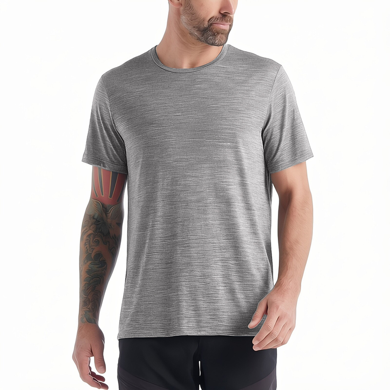 New Zealand Corespun Men's 26 Spring/Summer New Short-Sleeved Round-Neck Iceb Merino Wool T-Shirt Quick-Drying and Sweat-Wicking