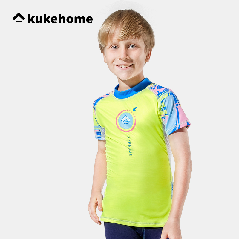 Kuke KUKE children's sports quick-drying breathable professional cycling clothing balance car riding training clothing graffiti short-sleeved