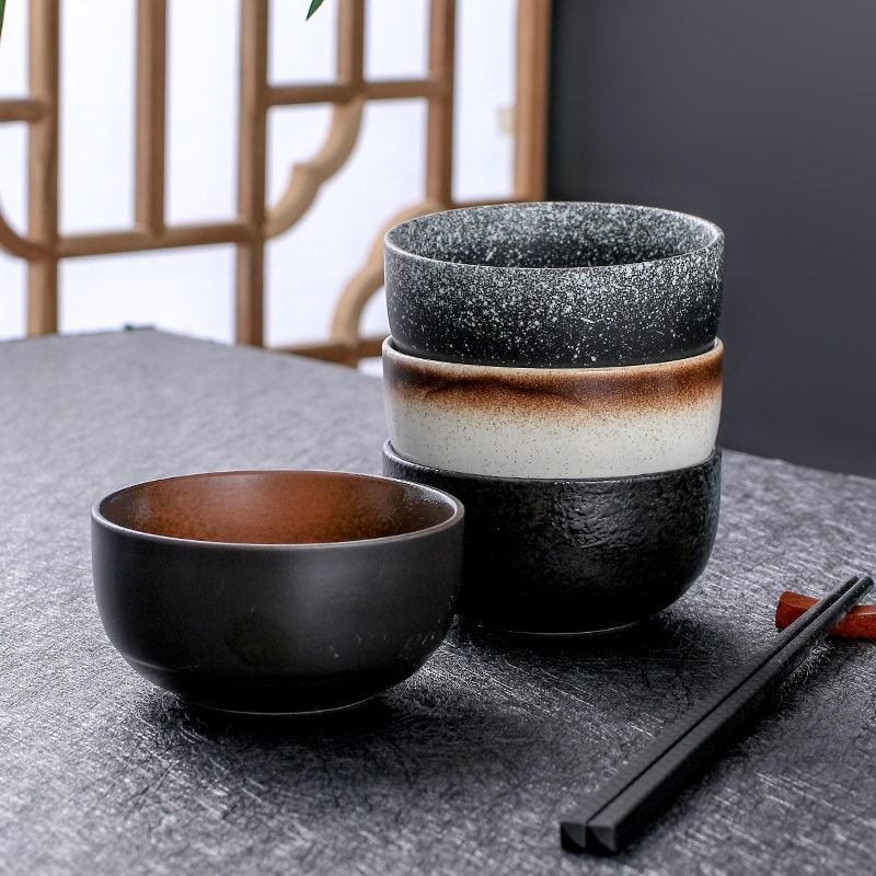 Household Rice Bowl, Japanese-Style Creative Ceramic Rice Bowl, Dessert Bowl, Breakfast Bowl, Personalized Simple Tableware, Single-Person Eating Bowl Household Rice Bowl, Japanese-Style Creative Ceramic Rice Bowl, Dessert Bowl, Breakfast Bowl, Personalized Simple Tableware, Single-Person Eating Bowl