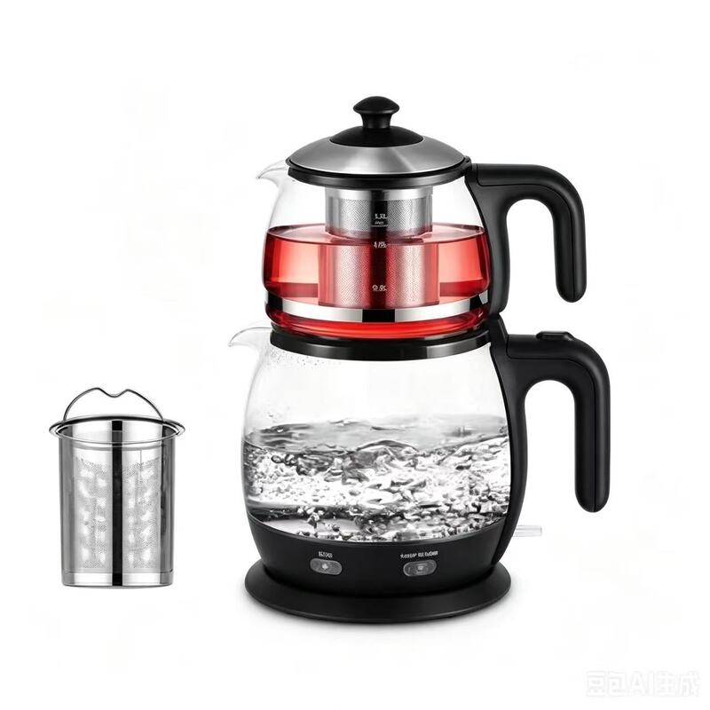 European Standard Cross-Border Creative Insulated Double-Layer Black Tea Kettle Set with Sub-Kettle, Glass Kettle, 220V Universal, Large Capacity European Standard Cross-Border Creative Insulated Double-Layer Black Tea Kettle Set with Sub-Kettle, Glass Kettle, 220V Universal, Large Capacity