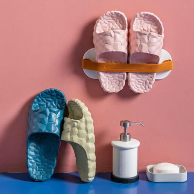 2021新款夏季情侣软底家居防滑浴室静音男女士一字型岩石纹凉拖鞋