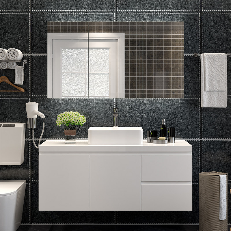 Nordic light luxury bathroom cabinet combination Floor-to-ceiling basin Powder room sink Modern simple wash hand basin cabinet