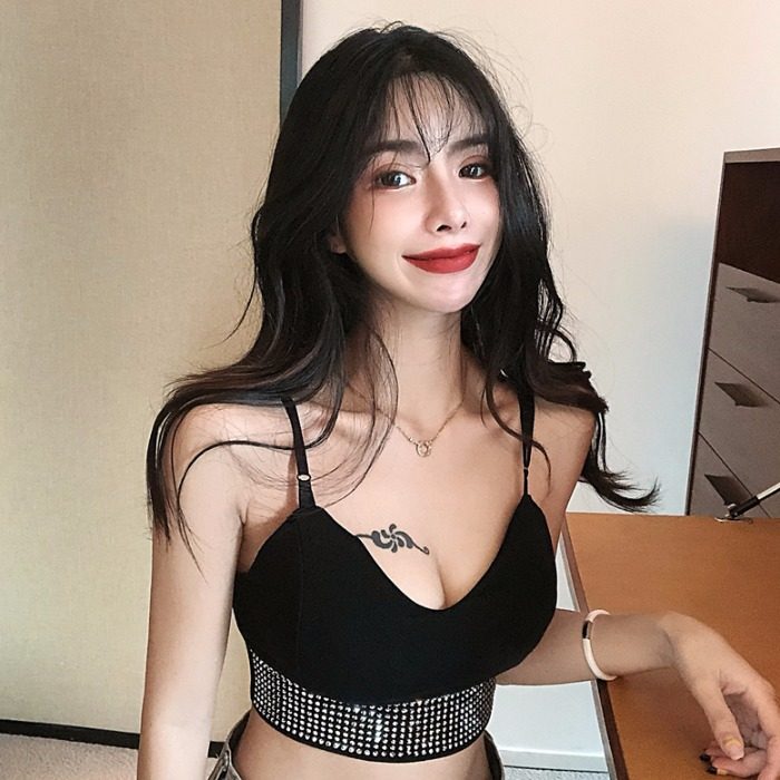 Gagger Home Summer sexy nightclub Bling sparkling with open shoulder shorts Bottoms Style Little Harness Vest Blouse