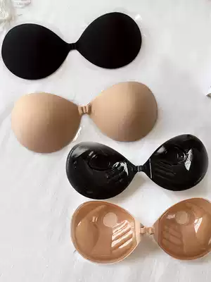 Geggejia silicone invisible bra small chest gathered on top to thick non-slip breast stickers thin groove chest pad women
