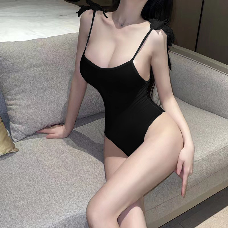 Боди/брюки 格格家?辣妹甜美纯欲吊带天使翅膀低领显胸大修身打底性感连体衣