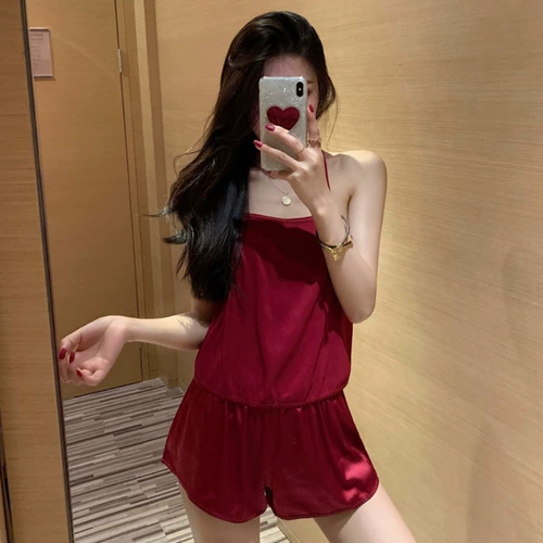 Летняя сексуальная пижама, комплект, эффект подтяжки, свободный крой