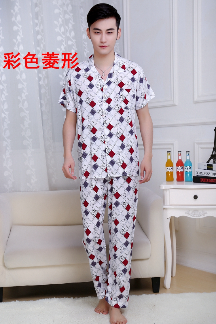 Mùa hè trung niên cotton lụa ngắn tay đồ ngủ quần nam XL phù hợp với bông phần mỏng cotton nhân tạo dịch vụ nhà