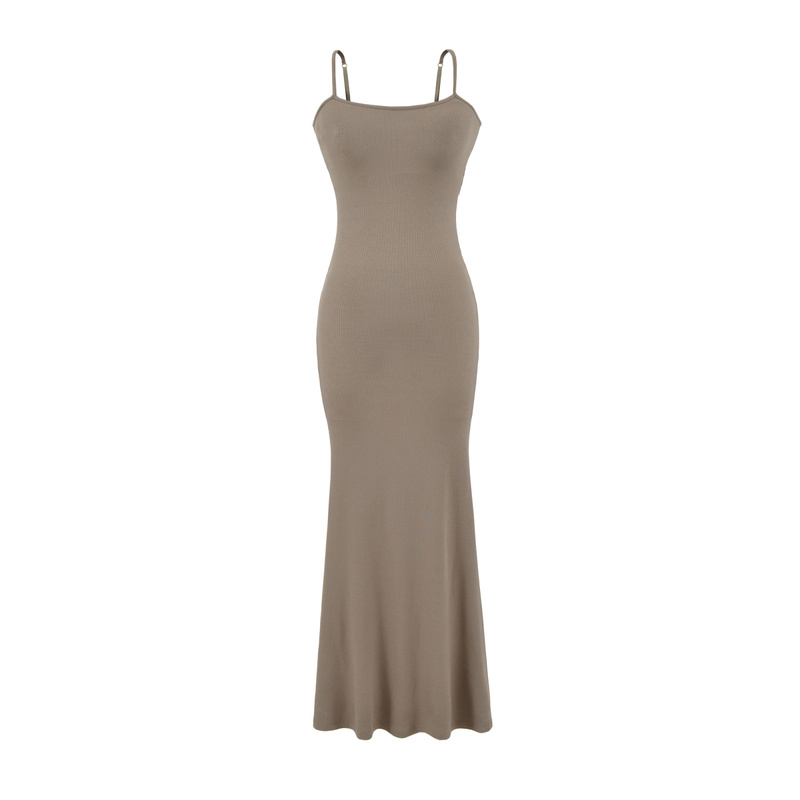 Kardashian's Figure-Flattering Dress with Breast Pads, Summer Waist-Cinching Slim-Fit Bodycon Fishtail Long Dress for Women