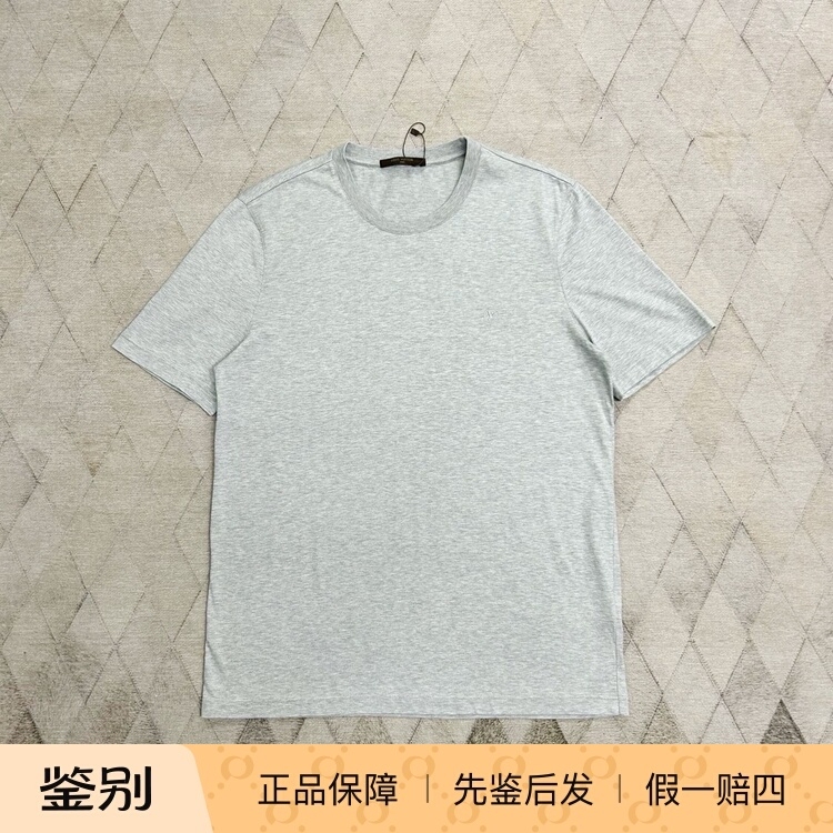 Louis Vuitton Louis Vuitton Men's Logo Embroidered Short-Sleeved T-Shirt Round Neck Pullover Short-Sleeved Fashion Casual