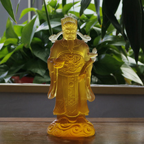Zen Yue Buddhist Art Handmade Ancient Law Glass God of Wealth Table Ornament Opening Gift Grandpa Buddha Statue Buddha Hall Offering Gift Box