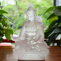Zen Yue Buddhist Art Ancient Law Glass Lotus Flower Master Buddha Statue Ornament Tibetan Buddhist Tribute Tools Home Offering Crafts