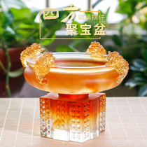 Four-square toad cornucopia ancient french glass ornament home home Buddha front Shrine table table craft shop opened