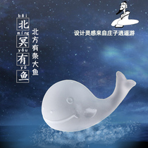 Zen Yue Buddhist Art Ancient Law Glass Little Whale Zen Tea Pet Ornament Tea Set Tea Set Boutique Tea Play Car Perfume Car Pendulum