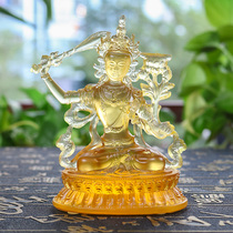 Zen Yue Liuli Manjushri Bodhisattva Buddha Statue Tibetan Buddhism Great Wisdom Manjushri Home Offering Living Room Ornament