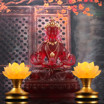 Zen Yue Buddhist Art Ancient Law Glass Peace Buddha Statue Longevity Buddha Living Room Home Offering Ornament Pure Handmade Gold